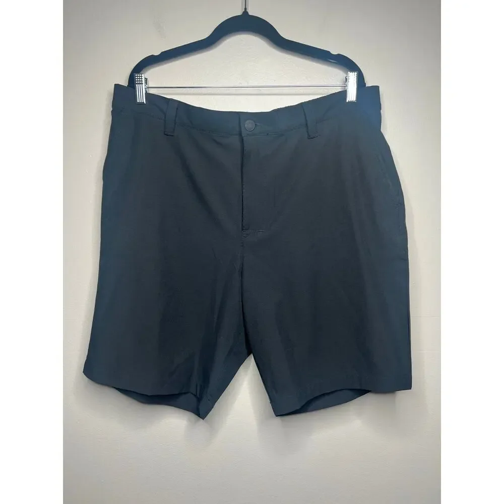 Banana Republic Black Comfort Flat Front Performance Shorts Mens 38 Golf Stretch